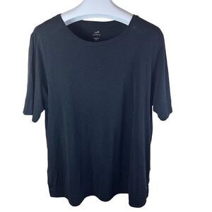 J.Jill Women's 2XL Gray‎ Pima Shirttail Cotton Tunic Top Classic Short Sleeve